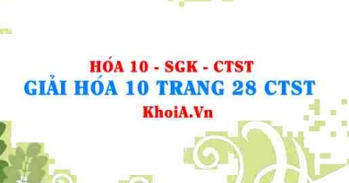 Giải Hóa 10 trang 28 Chân trời Sáng tạo